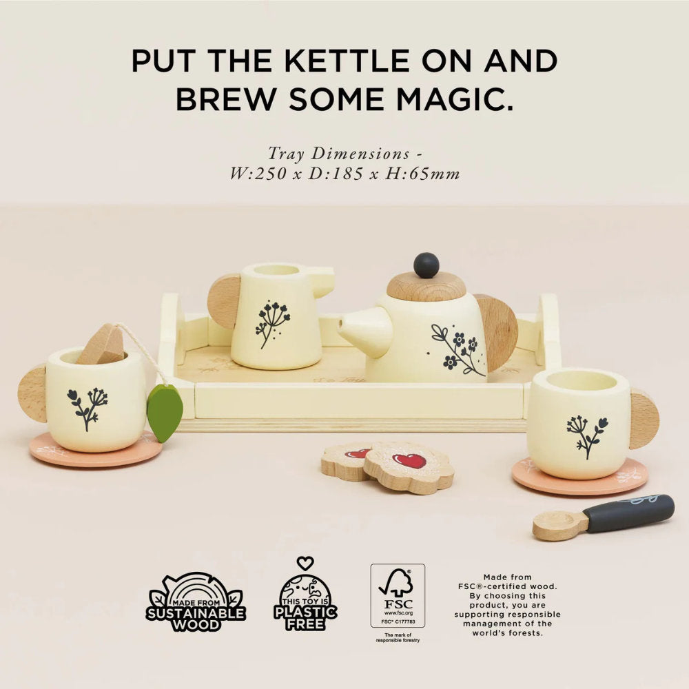 Le Toy Van – Wooden Tea Set & Tray – 12pcs