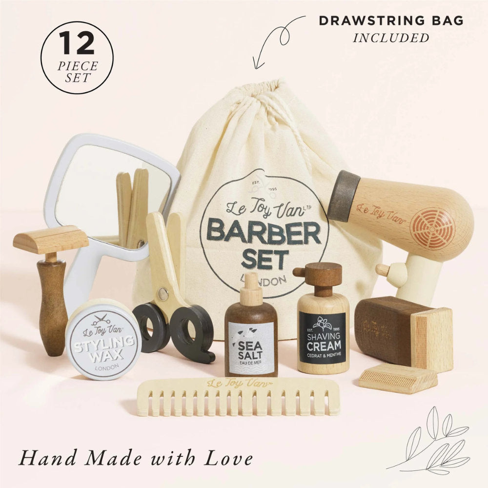 Le Toy Van – Wooden Hairdresser and Barber Kit – 12pcs