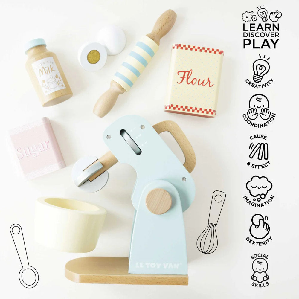 Le Toy Van – Wooden Bakers Mixer Set – 8pcs