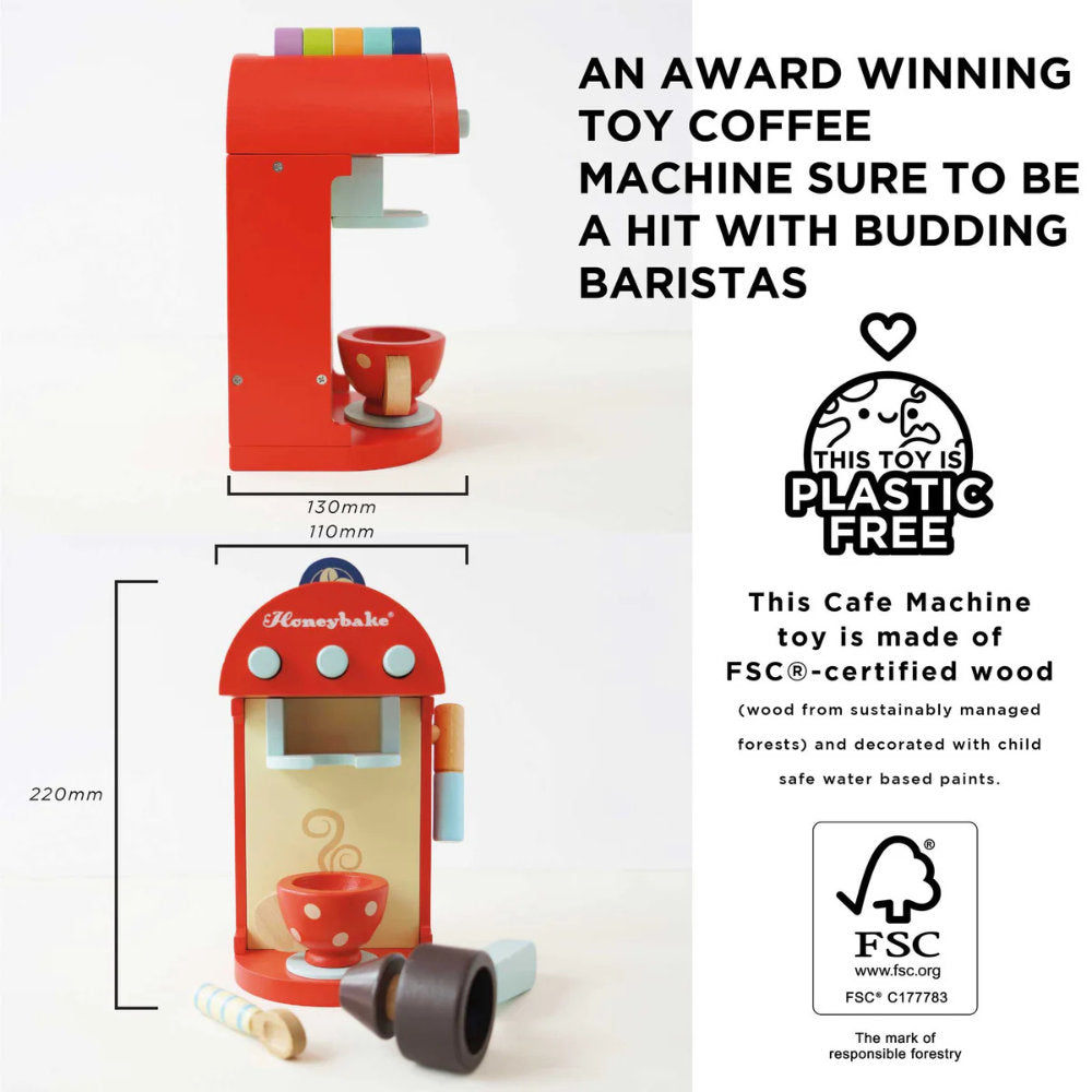 Le Toy Van – Wooden Toy Coffee Machine & Pods – 9pcs