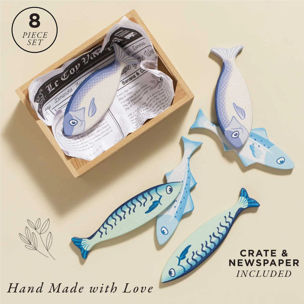 Le Toy Van – Wooden Fish Food Crate – 8pcs