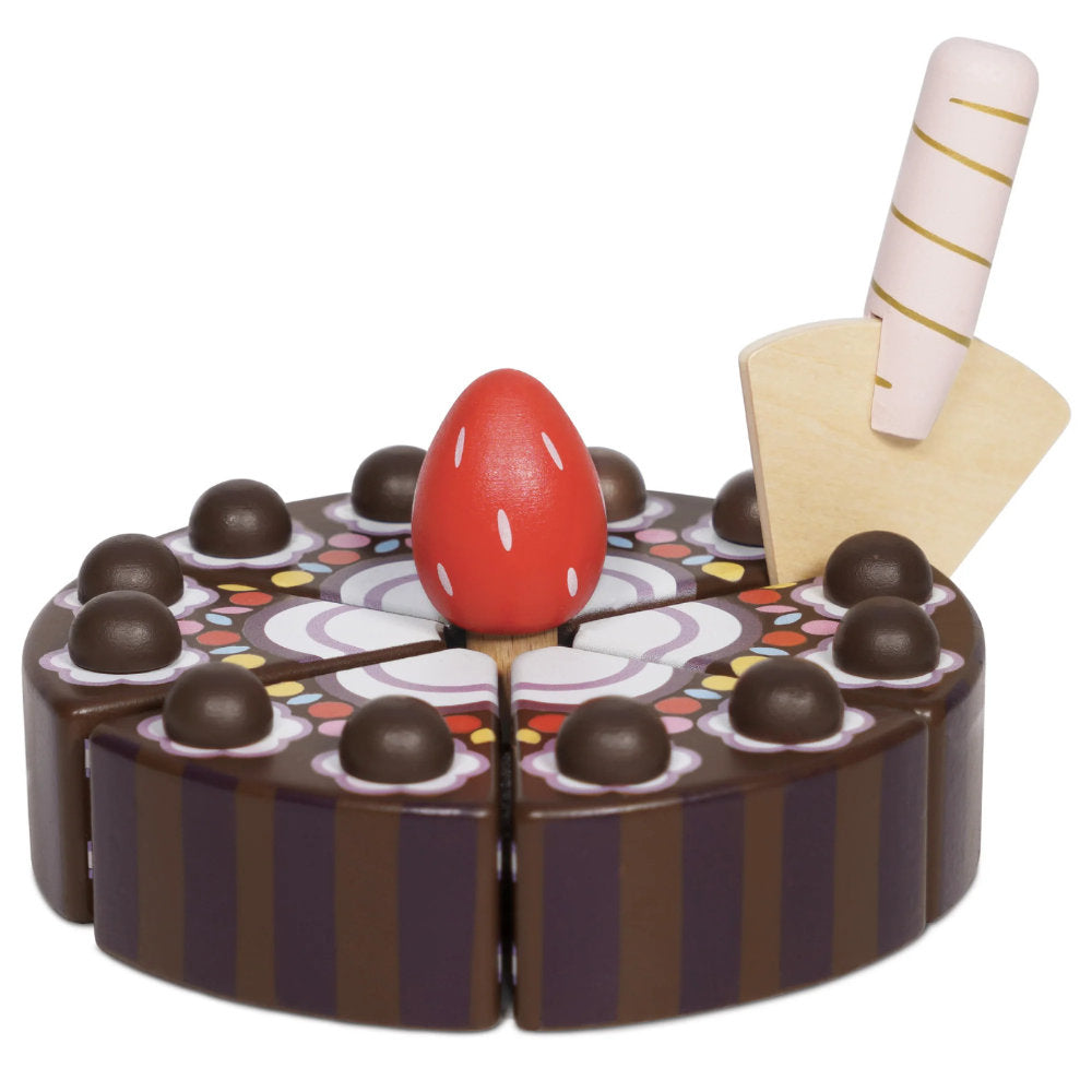 Le Toy Van – Wooden Chocolate Gateau Sliceable Cake – 8pcs
