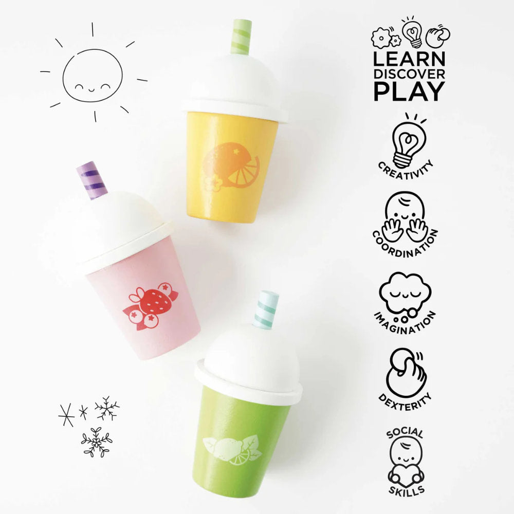 Le Toy Van – Wooden Take Away Smoothie Trio – 3pcs