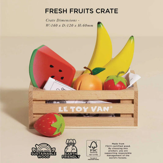 Le Toy Van – Wooden Smoothie Fruit Food Crate – 7pcs