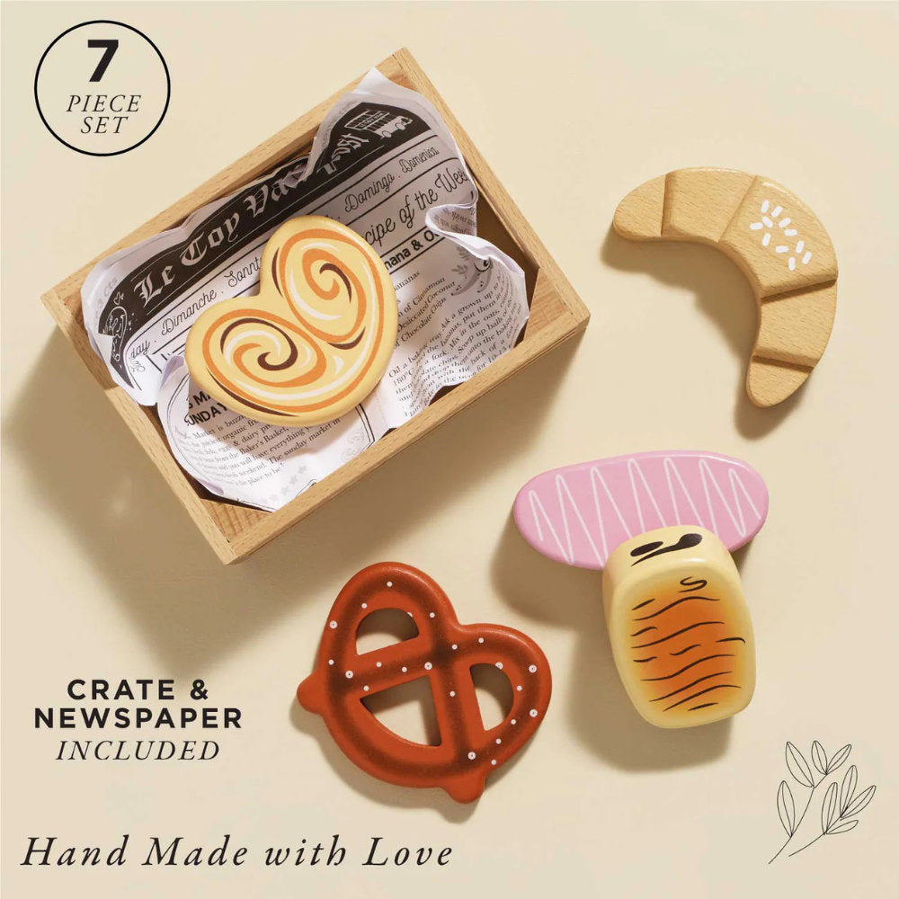 Le Toy Van – Wooden Bakery & Patisserie Food Crate – 7pcs
