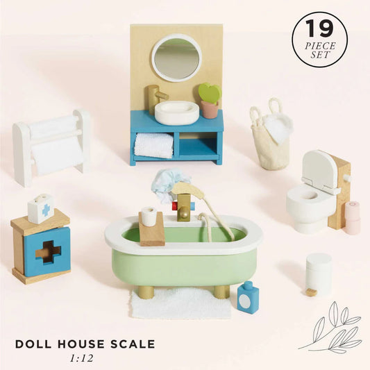 Le Toy Van – Dolls House Furniture: Bathroom – 19pcs