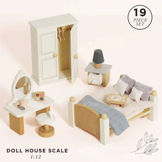 Le Toy Van – Dolls House Furniture: Bedroom – 19pcs