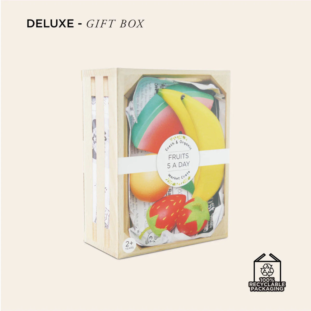 Le Toy Van – Wooden Smoothie Fruit Food Crate – 7pcs