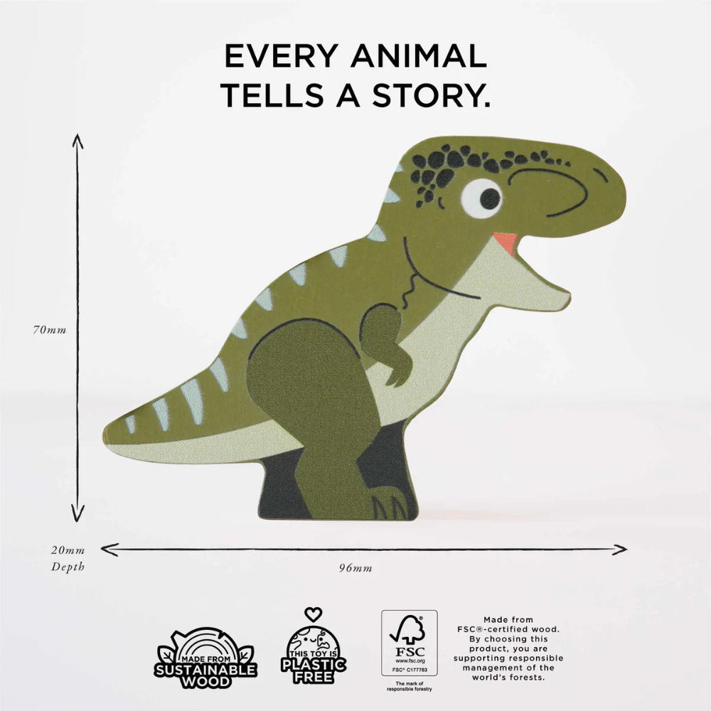 Le Toy Van – Wooden Jurassic Stacking Dinosaurs & Bag – 10pcs