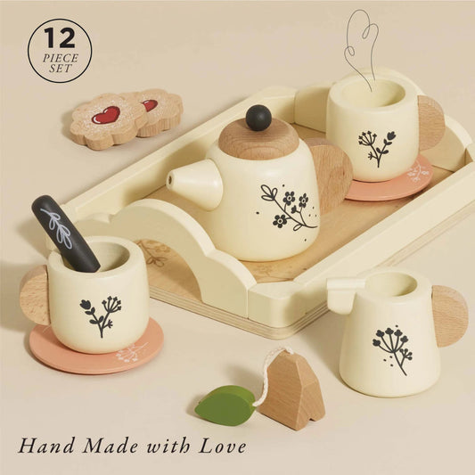 Le Toy Van – Wooden Tea Set & Tray – 12pcs
