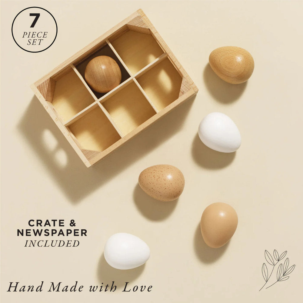 Le Toy Van – Wooden Farm Eggs Food Crate – 7pcs