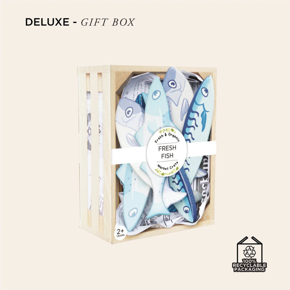 Le Toy Van – Wooden Fish Food Crate – 8pcs