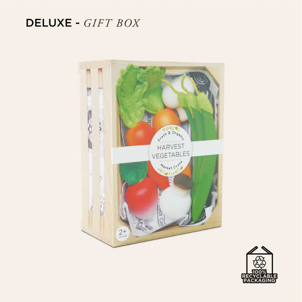 Le Toy Van – Wooden Harvest Vegetables Food Crate – 10pcs