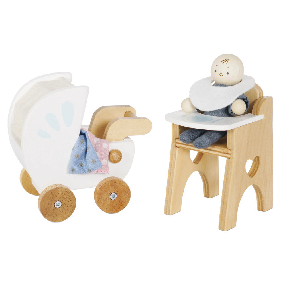 Le Toy Van – Dolls House Furniture: Nursery & Baby Set – 5pcs