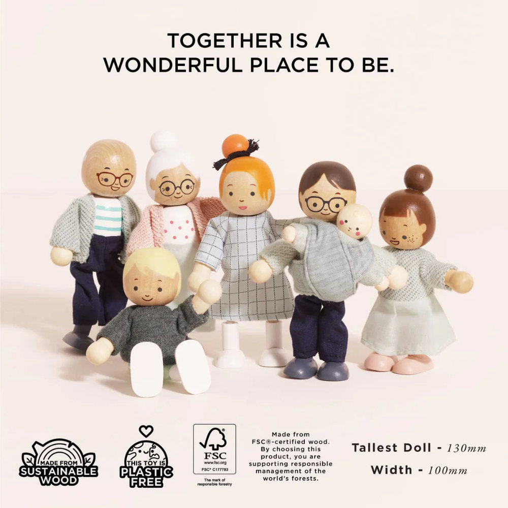 Le Toy Van – Wooden Dolls House Family Set – 7pcs