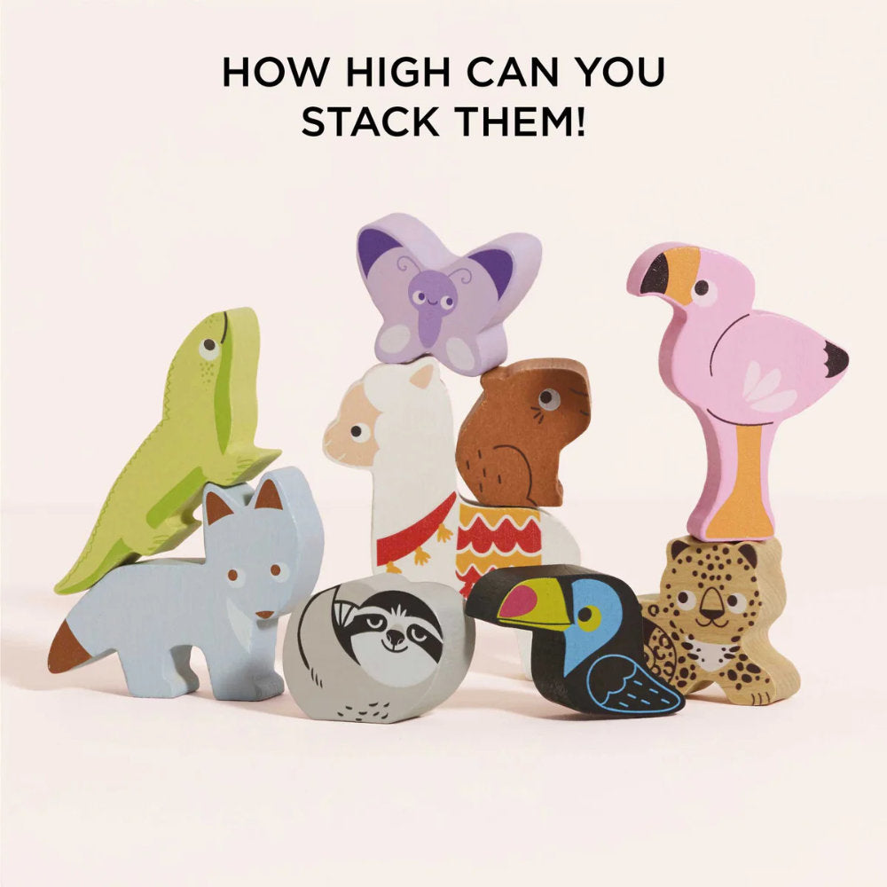 Le Toy Van – Wooden Andes Stacking Animals & Bag – 10pcs