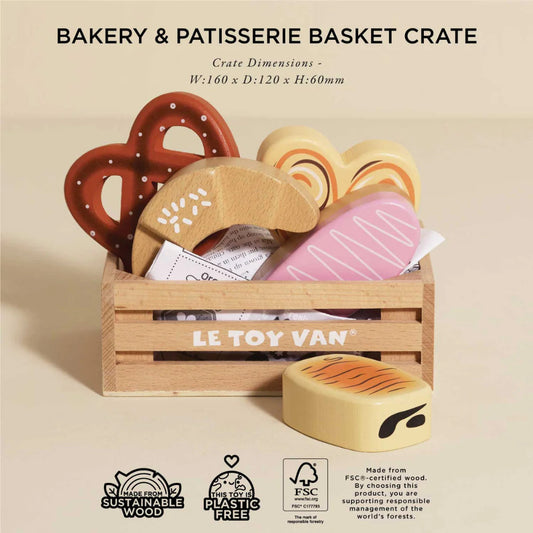 Le Toy Van – Wooden Bakery & Patisserie Food Crate – 7pcs