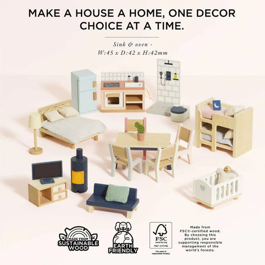 Le Toy Van – Complete Dolls House Furniture Set – 35pcs