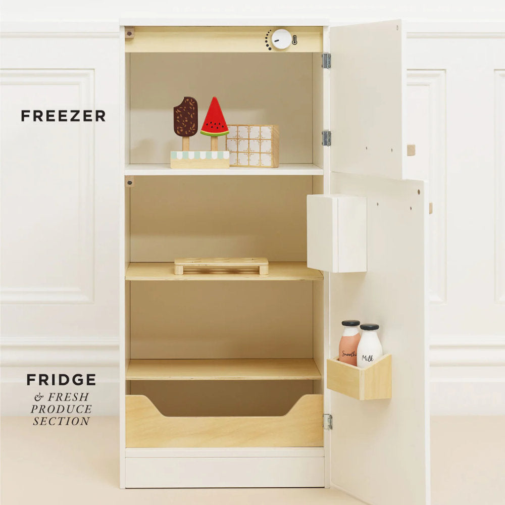 Le Toy Van – Wooden Freestanding Fridge Freezer – 10pcs