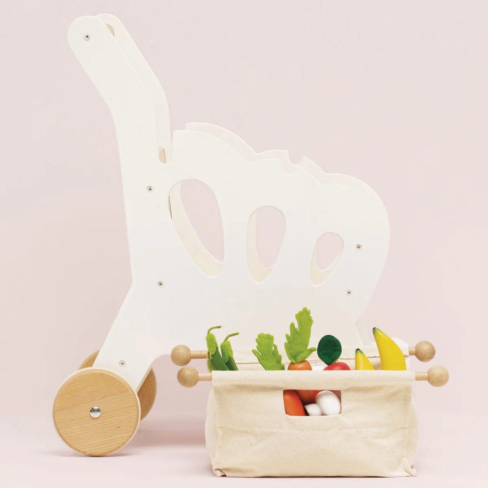 Le Toy Van – Wooden Shopping Grocery Trolley & Bag