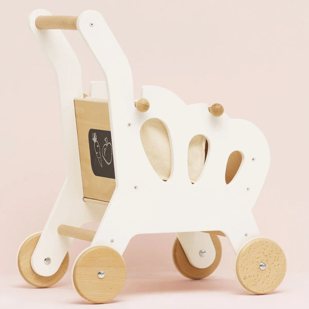 Le Toy Van – Wooden Shopping Grocery Trolley & Bag