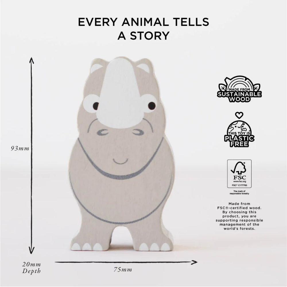 Le Toy Van – Wooden Stacking African Animals & Bag – 10pcs