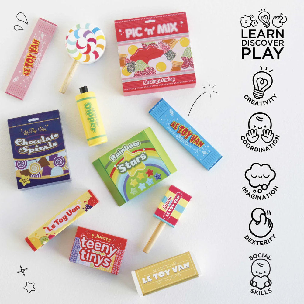Le Toy Van – Wooden Retro Sweets and Candy Set – 11pcs