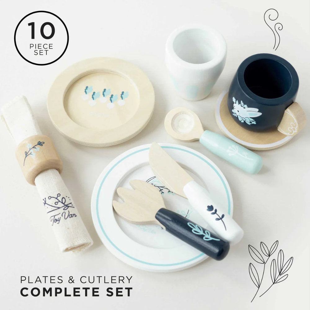 Le Toy Van – Wooden Cutlery & Dinner Set – 10pcs