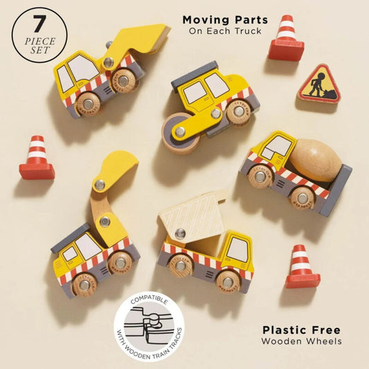 Le Toy Van – Wooden Construction Toy Cars: Trucks & Diggers
